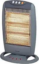 WL42005 3 Bar Halogen Heater with Carry Handle, Safety Tip-Over Switch, 1200W, Grey
