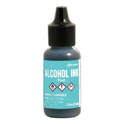 Ranger, Tim Holtz, Alcohol Ink, Pool Alcohol Ink, .5 fl oz, Blue Ink, Light Blue