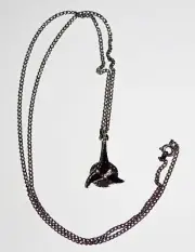 Star Trek: The Next Generation Klingon Logo Necklace Silver Toned