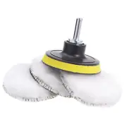 4pcs 3 Inch Wool Buffing Polishing Pads Set with M10 Drill Adapter