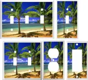 TROPICAL PALM TREE IN PARADISE #3 IMAGE LIGHT SWITCH COVER PLATE U PICK SIZE