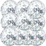 10 Pieces Inflatable Beach Balls Glitter Beach Ball Swimming Pool Balls Floatabl