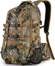 600D Waterproof Hunting Backpack for Men: Camo Hunting Pack with Bow Holder