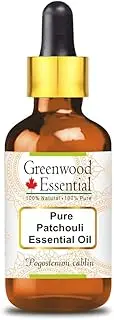 Greenwood Essential Pure Patchouli Essential Oil (Pogostemon cablin) with Glass Dropper 100% Natural Therapeutic Grade Steam Distilled for Personal Care 30ml (1oz)