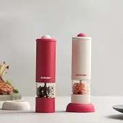 Electric Salt and Pepper Grinder Set, USB Charging Rechargeable Salt and Pepper Mills, Automatic Grinder with Adjustable Coarseness, One-Handed Operation 2 Pack