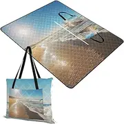 Yoogain Outdoor Blankets Water Resistant Picnic Beach Picnic Blanket for Grass Summer Gift Waves Summer Sandy 60x80in