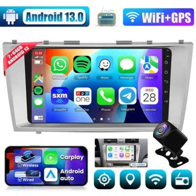 For Toyota Camry 2007-2011 9'' Android 13 Apple CarPlay Car Stereo GPS Head Unit