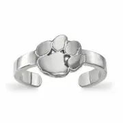 Sterling Silver Clemson Tiger Paw Toe Ring