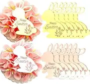 Happy Easter Cupcake Toppers – Egg & Bunny Shapes – Set of 12 or 24 | 3 LITTLE DESSERTS Mirror Gold & Mirror Rose Gold (Bunny Discs, 24)