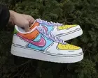 Air Force 1 Custom Mult Colored Vibrant Pop Art Retro Cartoon Shoes Mens Womens