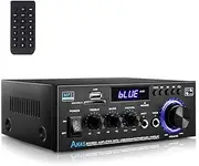 Romicta Stereo Audio Amplifier, 600W Home 2 Channel Wireless Bluetooth 5.0 Power Amplifier System, Home Amplifiers FM Radio, USB, SD Card, with Remote Control Home Theater Audio Stereo System