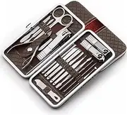 Nail Clippers Set Manicure Set for Adults Personal Care Pedicure Knife Nail Clippers Set Nail Clippers for Home Pliers Manicure Set(Brown)