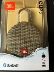 JBL Clip 3 Waterproof BlueTooth Speaker Color Tan NEW