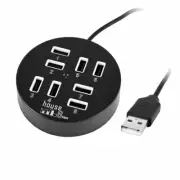 PC Laptop White LED Light 8 Ports USB 2.0 Hub Splitter Adapter Replacement