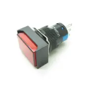 5 × Red 16mm Push Button Switch Latching Lock Rectangle SPDT NO-COM-NC 3 Pin