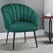 ALFORDSON Velvet Armchair Accent Chair with Solid Steel Chrome Legs, Nursing Chair Lounge Sofa for Reading Bedroom Living Dressing Room, Max 180kg Holding, Kendra Green