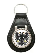 Imperial Two Headed Eagle Leather Key Fob