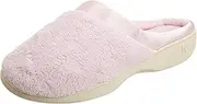 [isotoner] Women's Microterry Pillowstep Satin Cuff Clog Slippers