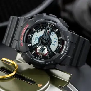 【CASIO 卡西歐】G-SHOCK 炫彩街頭潮流潮汐休閒腕錶-紅/52.4mm(GA-110-1A)