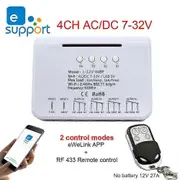 unbrand EWELINK 4CH Wifi Smart Light Switch Module APP Remote Control 85-250V 24V RF Receiver Relay Board Work With Alexa Home AC DC 7-32V RF