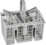 HUMOKI Dishwasher Cutlery Basket, Dishwasher Utensil Basket With Handle and Lid, Removable Replacement Basket, Efficient Space Saving, Dishwasher Basket, Cutlery Basket for Dishwasher Universal | Grey