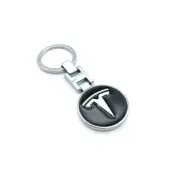 Keyring for Tesla Car Logo Metal Styling Key Chain Emblem "Double Sided" T2