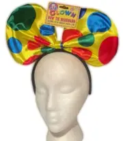 Jumbo POLKA DOT BOWTIE HEADBAND CLOWN BOW TIE Girl Adult Child Cap Hat Play Ears