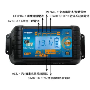 【CSP】標準版 MT700 脈衝式 充電機 機汽車重機 電瓶充電器 檢測機能 鋰鐵充電 充電 檢測 維護 全電壓