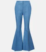 [Gabriela Hearst] Gabriela Hearst Marsh cotton and linen flared pants AU 10 blue