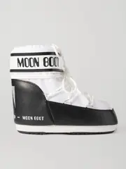 [Moon Boot] Moon Boot - Icon Low Shell And Faux Leather Snow Boots - White - 33/35 33/35 White