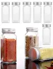 12pc Storage Glass Jars Lid Spice Herb Seasoning Condiment Kitchen Pantry Useful