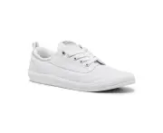 DUNLOP VOLLEYS Volley International Mens Sneakers Casual Lace Up Shoes Canvas - White/Light Grey