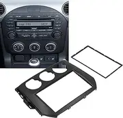 Qiilu Double DIN Installation Dash Kit, 2Din Radio Stereo Fascia Frame Dash Panel Trim Replacement for Mazda MX-5 Miata 2005-2015