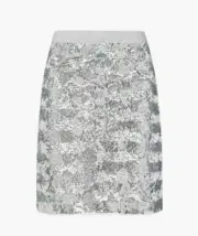 BNWOT SASS & BIDE "Too Much Is Not Enough" Silver Sequin Skirt - Size 8 - $350
