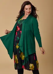 [TS] Taking Shape Drape Bamboo Knit Cardigan Size 16 in Forest Green - Plus Size Women's Clothing Forest Green