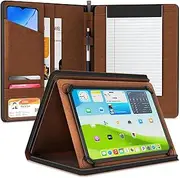 KHOMO Universal Padfolio Case - Portfolio Organizer for Tablet 8.5 up to 11 inch –PU Leather Notebook Pad Holder Folder for iPad, Air, Pro & Others