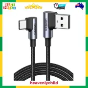 USB C Cable Right Angle 90 Degree USB A to Type C Fast Charger L Shape Cord Comp