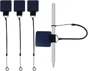 Mini Skater Plastic Elastic Tether Lanyard with Silicone Ring & Pen Loop Holder for Tethering Stylus Pen to Drawing Tablet, 4 Set (Dark Blue)