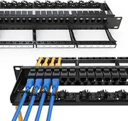 Enmane 24 Port CAT6a Keystone Patch Panel Unshielded with Smart Cable Management for 19 inch Rack Mount