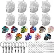 Skull Resin Mold Silicone Molds for Epoxy Resin Casting 8PCS Mini 3D Skull Candle Mold