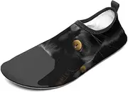 [BTCOWZRV] Water Shoes for Women Men Black Cats Eyes Water Sports Shoes Slip-on Breathable Lightweight Athletic Aqua Sock