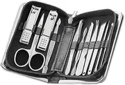 Tool Kit 11-26 Pcs Nail Clippers Manicure Set Stainless Steel Nail Cutter Scissor DIY Tool Kit(Black-11)