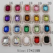 Clear Glass Rhinestone Buttons Golden Base Button Garment Craft Decoration 10Pcs