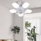 Silent E27 Ceiling Fan Light Five leaf Electric Fan Chandelier Living Room