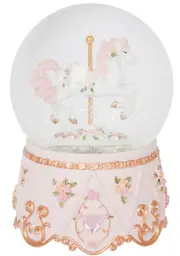 Russell Collection Resin Snow Globe - Carousel Horse with Music