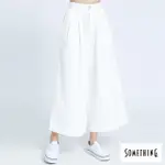 【SOMETHING】女裝 NEO FIT舒適寬鬆直筒褲(米白色)