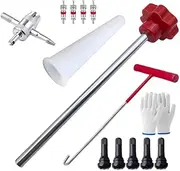 Peakloong Quick Change Tire Valve Tool Kit Valve Stem Tire Valve Stem for TR413 Valve Replacement and Installation Tool Kit 13pc B