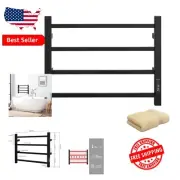 Durable 4-Bar Towel Warmer Hardwired or Plug-in - Elegant Addition to Bathrooms