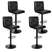 Artiss 4x Bar Stools Gas Lift Leather Chair Black