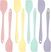 8pcs Pastel Color Silicone Spatula, 8.5 Inch Rubber Spatula, Heat-Resistant Non-Stick Small Spatula Silicone Mini Baking Spatula Set for Cake Cream Kitchen Gadgets (Mixed Color)